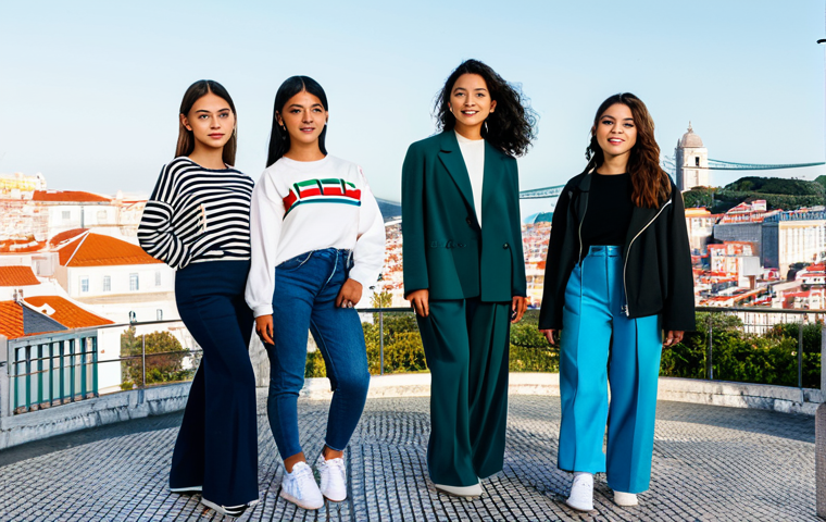 **
"A group of nine fully clothed young women, reminiscent of a K-Pop group but set in a vibrant, modern Lisbon cityscape. They are wearing trendy, modest outfits inspired by Portuguese fashion, posing with confidence and energy. Background features iconic Lisbon landmarks. Safe for work, appropriate content, professional photography, perfect anatomy, correct proportions, natural pose, family-friendly, high quality."
**