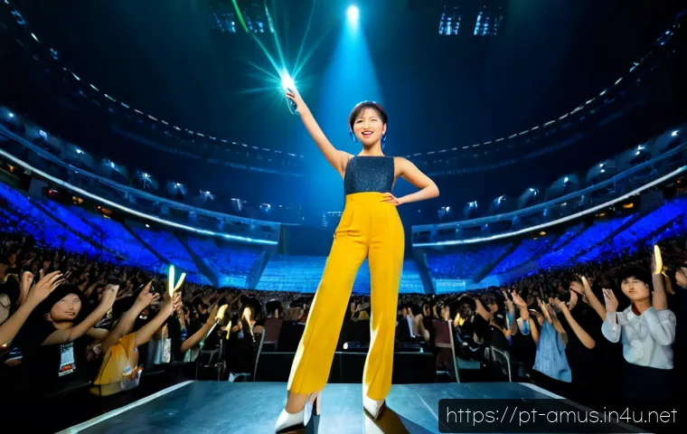 Home 17 Boa Kwon과 일본 음악 시장에서의 성공 사례 - Photorealistic East Asian female pop singer in a sophisticated stage outfit performing confidently i...